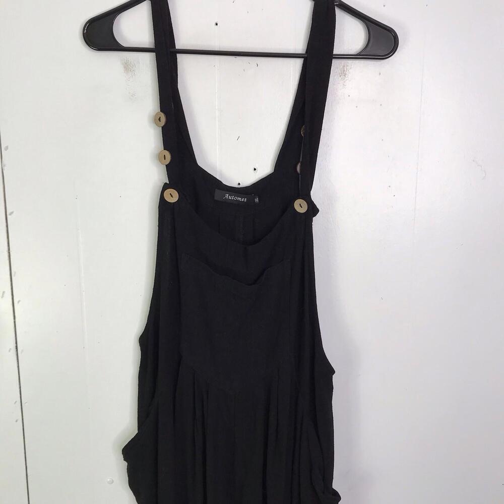 Automet Jumpsuit Womens XL Wide Leg Crepe Casual Jumper Sleeveless Cropped - Picture 6 of 11